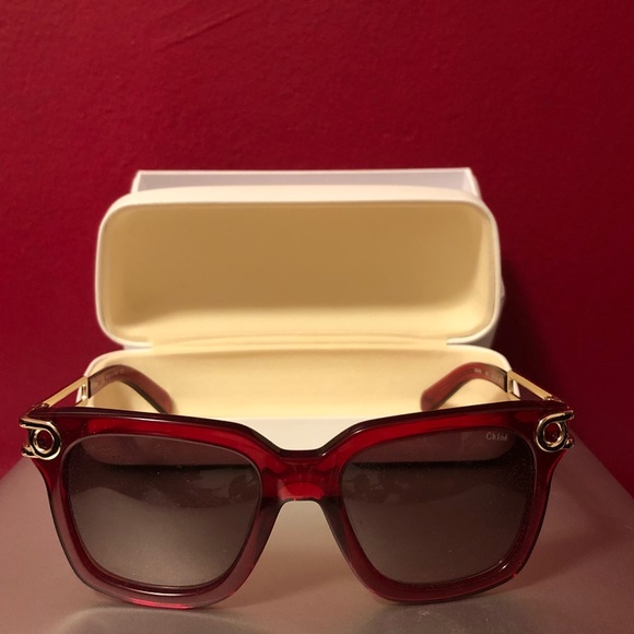 New Chloe CE 678S burgundy sunglasses - Picture 2 of 7